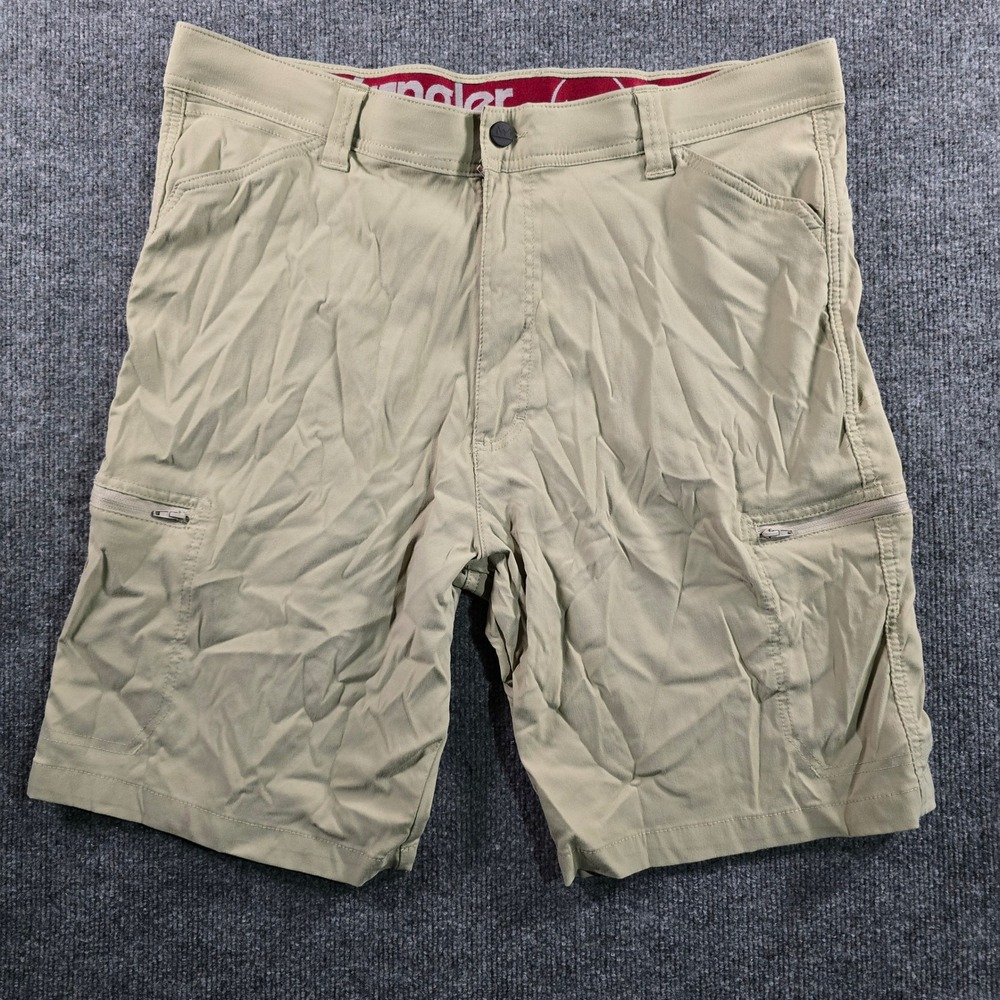 Wrangler Mens Outdoor Series Cargo Shorts Tan Khaki Hiking 112368694 Size 38